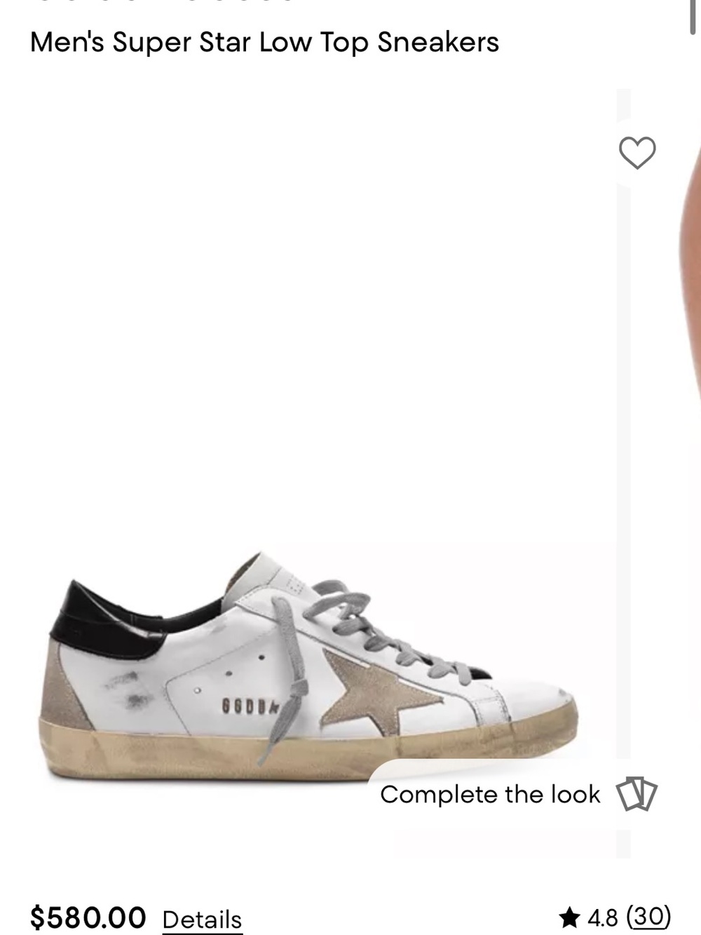 Golden Goose White Leather Low-Top Sneakers with Gold Star